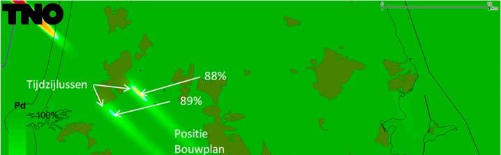 Datum 35/52 Figuur 30 Detectiekans van de MASS Soesterberg verkeersleidingsradar op 1000 voet boven het bouwplan voordat dit is gerealiseerd (baseline).