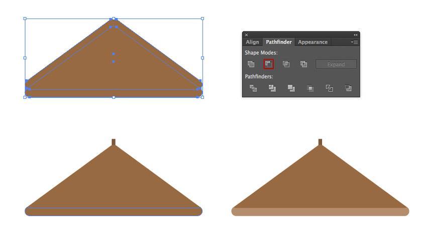 Stap 3 Selecteer het dak met de selectie Tool (V) en kopieer deze met Control/Command-C. Plak twee exemplaren aan de voorkant van de driehoek, besturings/tweemaal op te drukken.