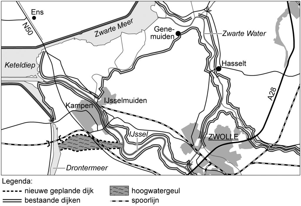 Opgave 7 Ruimte voor de Rivier in de IJsseldelta bron 1 Een nieuw aan te leggen