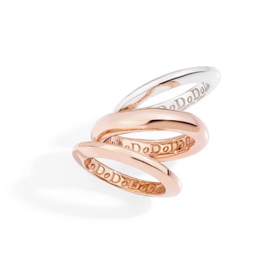 Irregular ring, rosé gouden Disc ring.