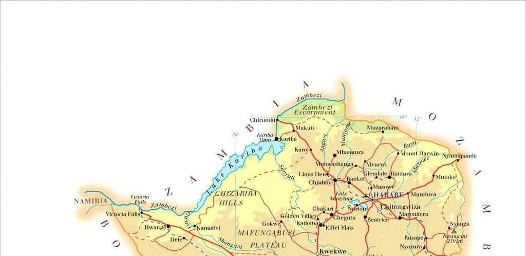 5 4 Zimbabwe 3 2 1 Onze reis route op de kaart 24 okt. 2014 Vertrek per Luxe touringcar naar Dusseldorf voor de nachtvlucht op Harare via Dubai met Emirates. 25 okt.