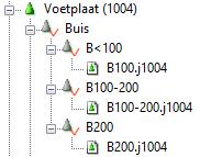 Herhaal de stappen 8 tot en met 14 om instellingen toe te voegen voor buizen met een diameter tussen 100 en 200