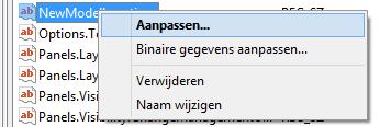 5. Ga naar de eigenschap NewModelLocation. 6.