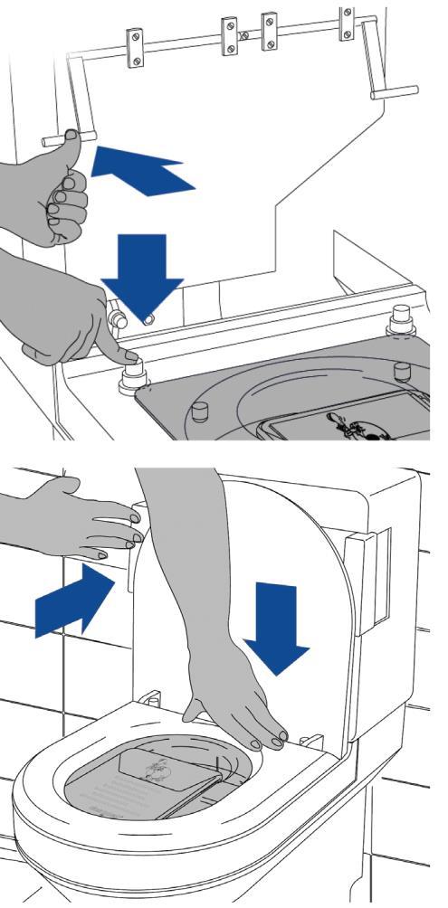 Functie-controle Controleer of de hoofdschakelaar is ingeschakeld Doorspoelmechanisme Controleer of beide elleboogtoetsen vrij te bewegen zijn, voordat er meer druk wordt uitgeoefend op het