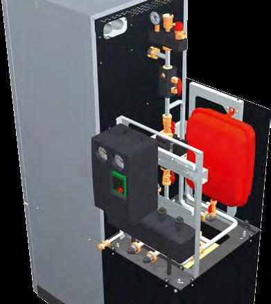 snelle ontluchter en veiligheidsklep) en een vulgroep (als optie leverbaar). De PE1 Pellet (7-20 kw) is als optie leverbaar als PE1 Pellet Unit met boilerblok en hydraulisch blok.