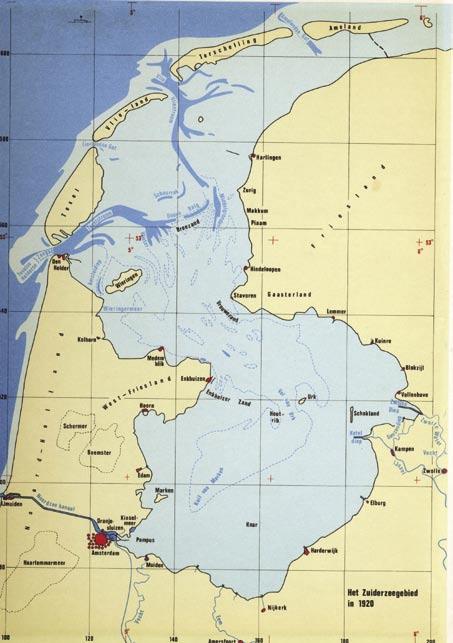 Kaart van het Zuiderzeegebied in 1920 4.