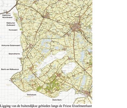 Langs de Friese IJsselmeerkust liggen kale en begroeide zandplaten, moerassen, laag gelegen graslanden en klifkusten die ecologisch een geheel vormen.