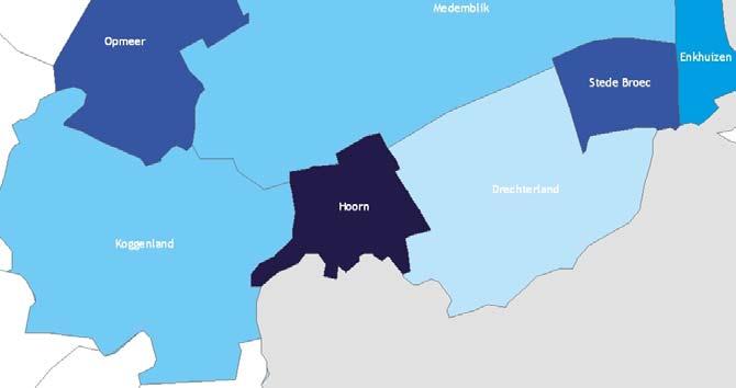Figuur 3.10 Gemiddelde detailhandelsomzet per inwoner per gemeente, Westfriesland (2011).