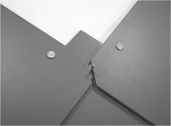 3.4 RUITDEKKING (DAK GEVEL) PRINCIPE Ruitleien zijn vierkante leien van het formaat 40 x 40 cm waarvan twee tegenover elkaar liggende hoeken evenwijdig met elkaar zijn afgesneden.
