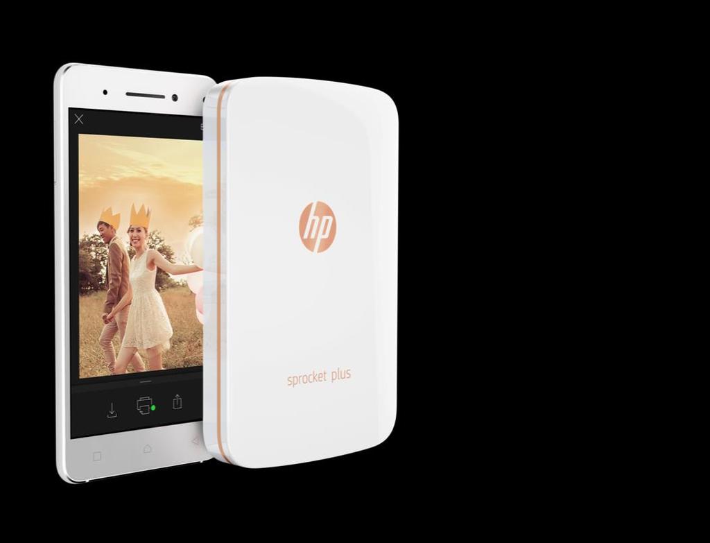 HP Sprocket Plus Instant foto's vanaf je smartphone, nu 30% groter dan met de standaard HP Sprocket Compact, draagbaar, met 30% grotere foto's dan de standaard HP Sprocket De grootste