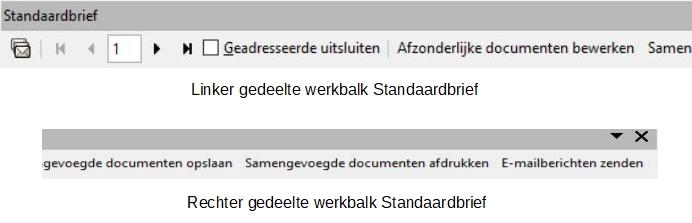 Afbeelding 21: Werkbalk Standaardbrief 7) Op de werkbalk Standaardbrief heeft u de volgende voor zichzelf sprekende mogelijkheden: a) Het pictogram Standaardbrief.