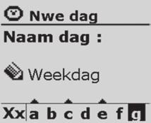 In dit voorbeeld kiezen we Naam ingeven en wordt de naam Weekdag ingevoerd.