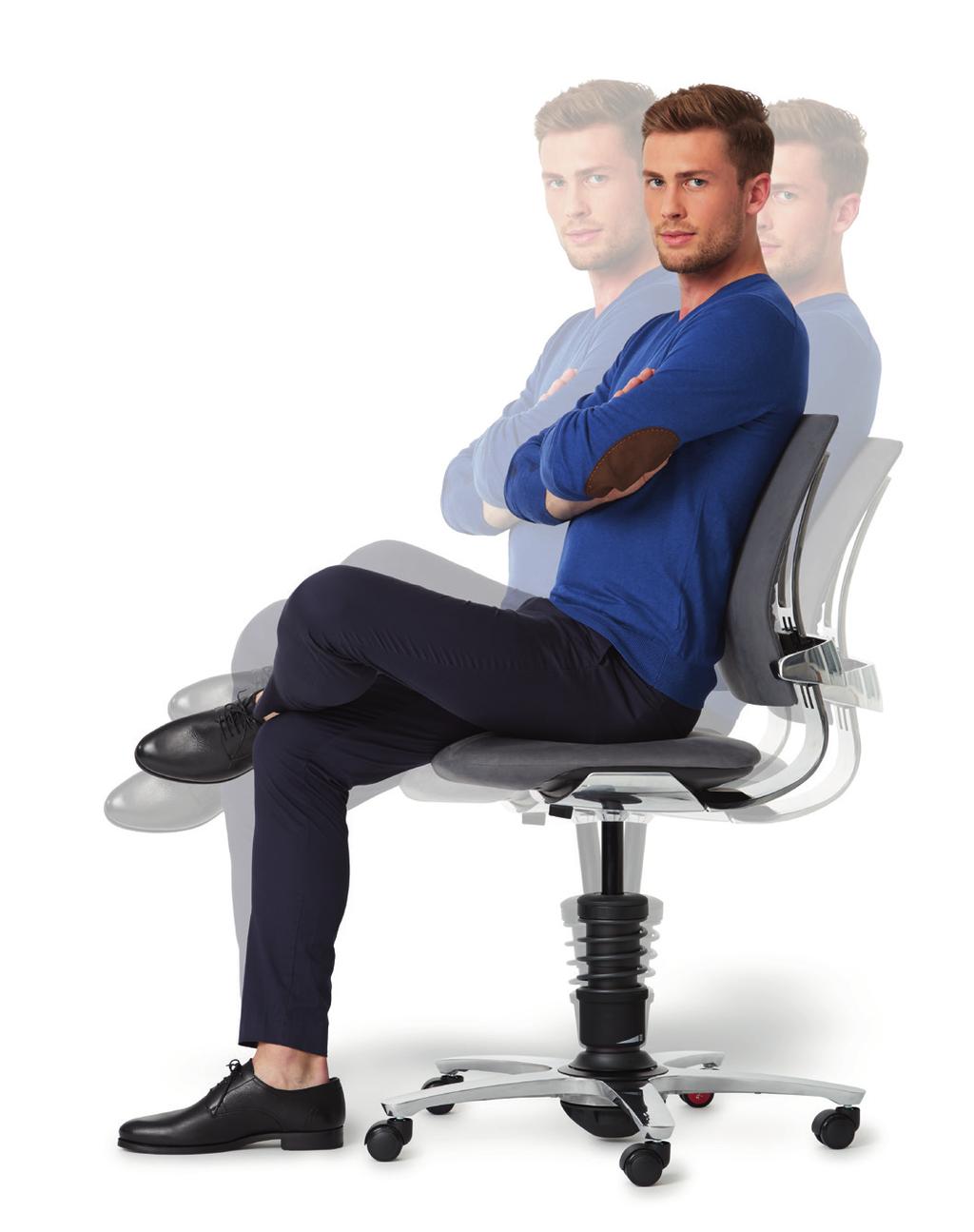 Niet gewoon ergonomisch. Maar drievoudig dynamisch. De Active-Office-Chair 3Dee is de eerste in zijn soort en het resultaat van absolute consequentie bij de engineering net als bij het design.