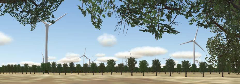 Door hun grootte zullen nieuwe windturbines over het algemeen een schaalverkleinend effect hebben op het landschap (zie figuur 5.22).
