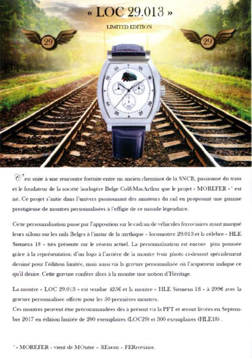 Bij een toevallige ontmoeting tussen een gepassioneerd spoorman van de NMBS en de stichter van de Belgische horlogemakerij Col&Mac-Arthur ontstond het project "MOREFER"*.