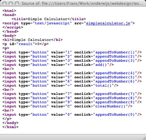 Javascript + HTML: Simpele rekenmachine Input