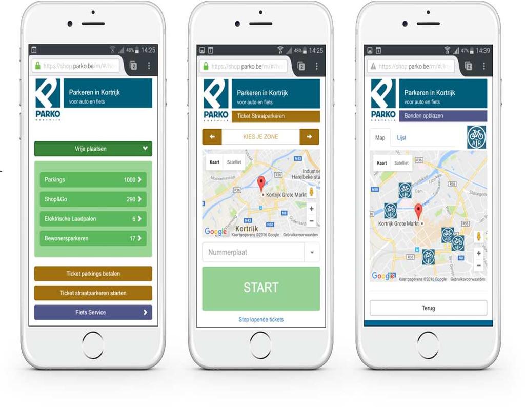 04 Mobiele website Voor alle parkeerinformatie : m.parko.