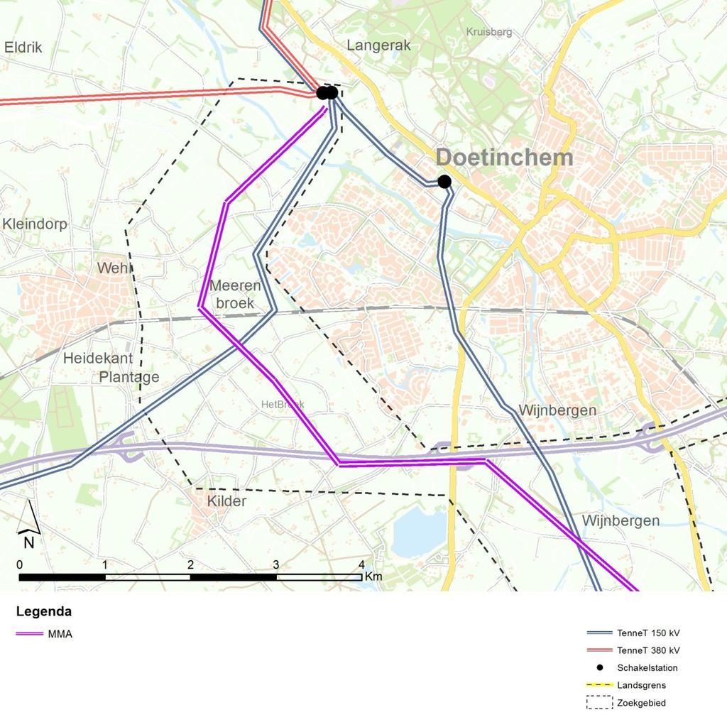 Figuur 46 Meest milieuvriendelijk tracé in deelgebied Doetinchem/A18 7.3 