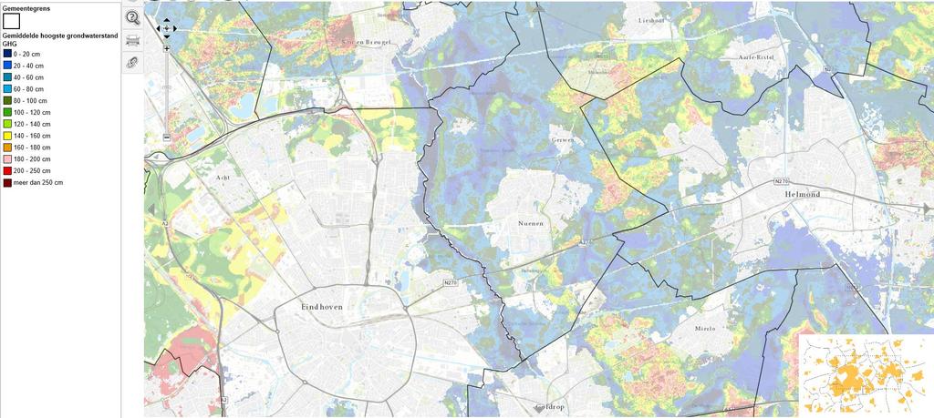 Grondwatertrappen Gemiddeld hoogste