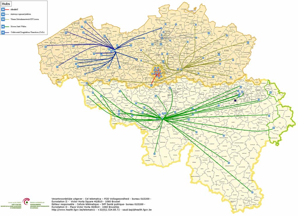 Antwerpse regionale Hub CoZo: Collaboratief Zorgplatform Abrumet VZN Leuven 5 hubs 3 technische