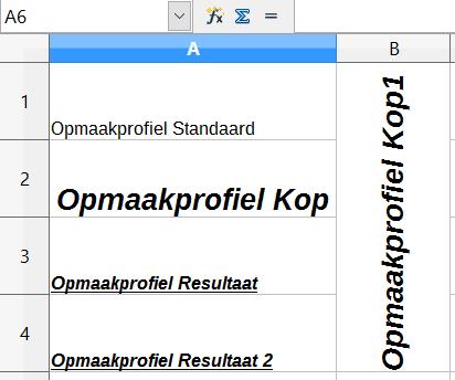 Opmaakprofielen Typen opmaakprofielen in Calc Hoewel sommige componenten van LibreOffice vele typen opmaakprofielen bieden, biedt Calc er slechts twee: celopmaakprofielen en paginaopmaakprofielen.