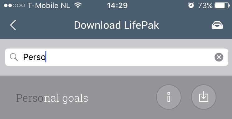 De app is nu gereed om allerlei LifePaks voor u te activeren. Een LifePak is een set vragen die met enige regelmaat worden gesteld zodat u door de dag heen een beeld krijgt van wat u ervaart.