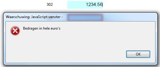 nul. Bedragen mogen alleen in euro s.