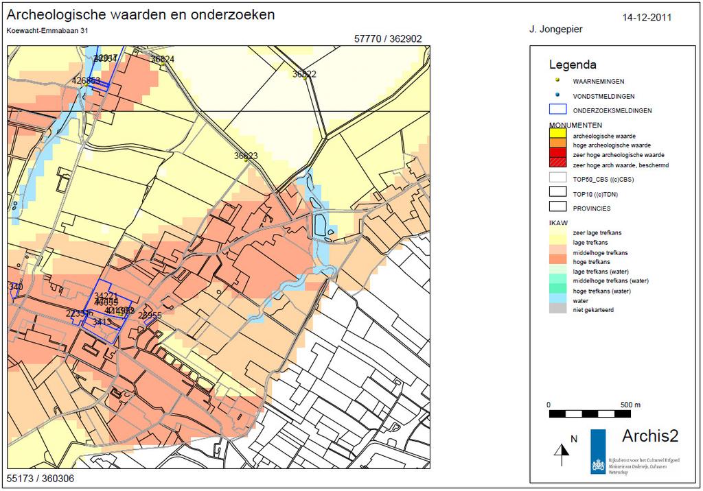 - ARCHIS. Dit is de landelijke database waarin alle recent uitgevoerde archeologische onderzoeken en vondsten worden opgeslagen. Deze database geeft een indicatie van de vondsten die gedaan zijn.