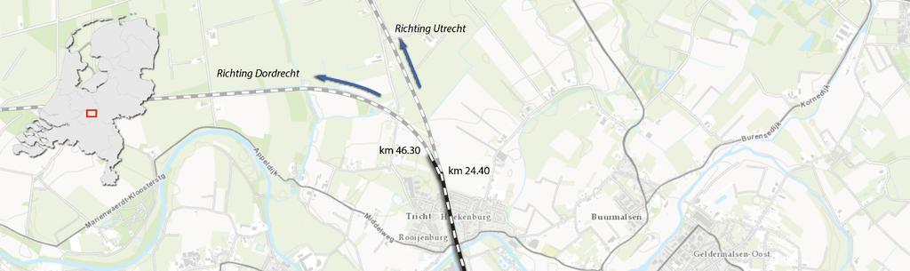 2. PROJECTOMSCHRIJVING 2.1. Huidige situatie projectgebied Geldermalsen is een knooppunt in de spoorlijnen Utrecht- s Hertogenbosch, Dordrecht- Geldermalsen en Tiel-Geldermalsen.
