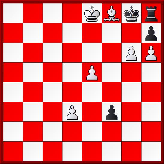 B/ A. Gulyayev, Shakhmaty v SSSR, 1940 Wit aan zet wint 1.g7 f2 2.Le7 f1d 3.Lf6 Dxf6 4.gxh8D+! Kxh8 5.exf6 Kg8 6.f7+ Kh8 7.f8D mat C/ B. Horwitz, The Chess Monthly, 1884 Wit aan zet wint 1.Kg8 Da7 2.