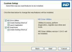 U kunt de prestaties verbeteren door de WD-software te installeren die beschikbaar is op de schijf: WD Drive Utilities WD SmartWare Aan de slag met WD-software 1.