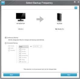 Selecteer de optie voor het type reservekopie dat u wilt uitvoeren: Category Backup (Categorieback-up) zoekt alle bestanden in de geselecteerde categorieën op het back-upbronapparaat en maakt