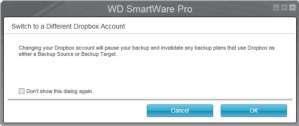 De WD SmartWare Pro-software start een Dropbox-verbindingsverzoek in uw naam en gebruikt uw internetbrowser om toegang te krijgen tot de Dropbox-website op https://www.dropbox.com/. b.