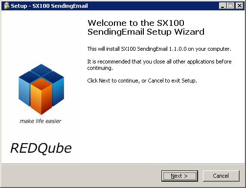 Setup applicatie: Step 1: Laten we beginnen Installeer de SX100 Sending Email applicatie op een nieuwe SX100. Belangrijke notitie: Allereerst moet de SX100 Tool for TC6 en Top Control 6.6.5.