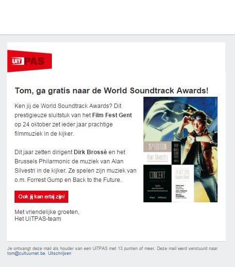 Breek uit je eigen publiek Film Fest Gent wilde uit het publiek van de filmliefhebber breken en hun World Soundtrack Awards (filmmuziekconcert met filharmonisch orkest) bekend maken bij mensen die