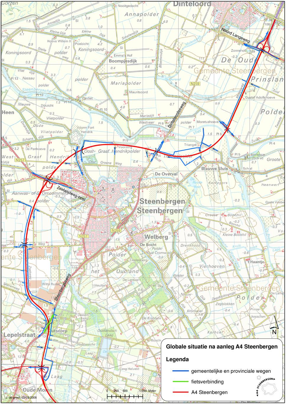 Plankaart aanleg A4 Steenbergen
