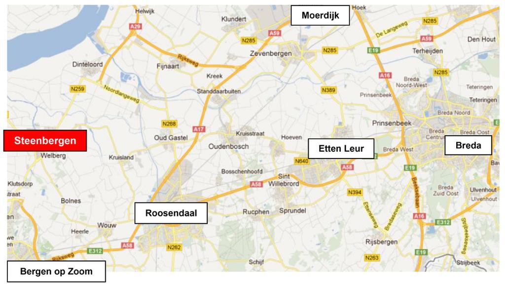 Steenbergen en omgeving Steenbergen is een gemeente in de provincie Noord-Brabant. De gemeente Steenbergen telt 23.400 inwoners, waarvan de plaats Steenbergen 13.600 inwoners heeft.