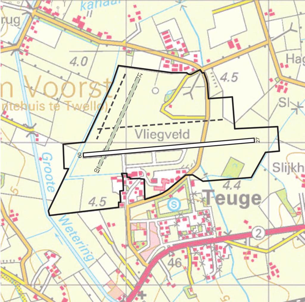 luchthaven Teuge bijlage B Kaart van het luchtvaartterrein Teuge met ligging van de banen (tek.nr.