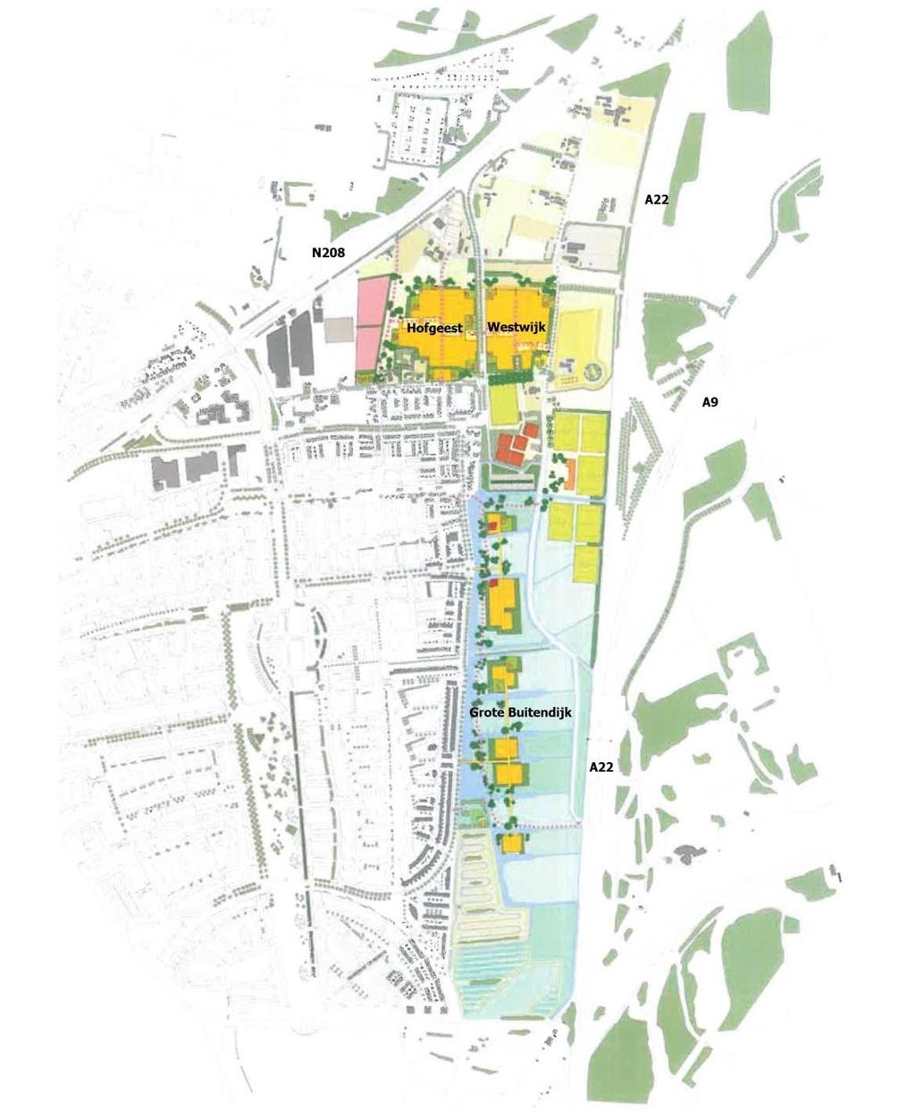 2. Situatie Het nieuwbouwplan Grote Buitendijk/Hofgeest omvat de realisatie van woningen aan de noordzijde van Velserbroek.