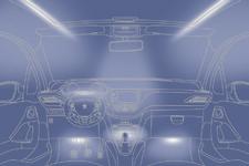 Zicht Sfeerverlichting interieur De gedempte interieurverlichting verbetert het zicht in de auto als deze zich in een donkere omgeving