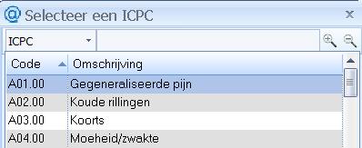 Deze verschijnt door op het achter een veld te klikken: Er verschijnt dan een selectielijst.