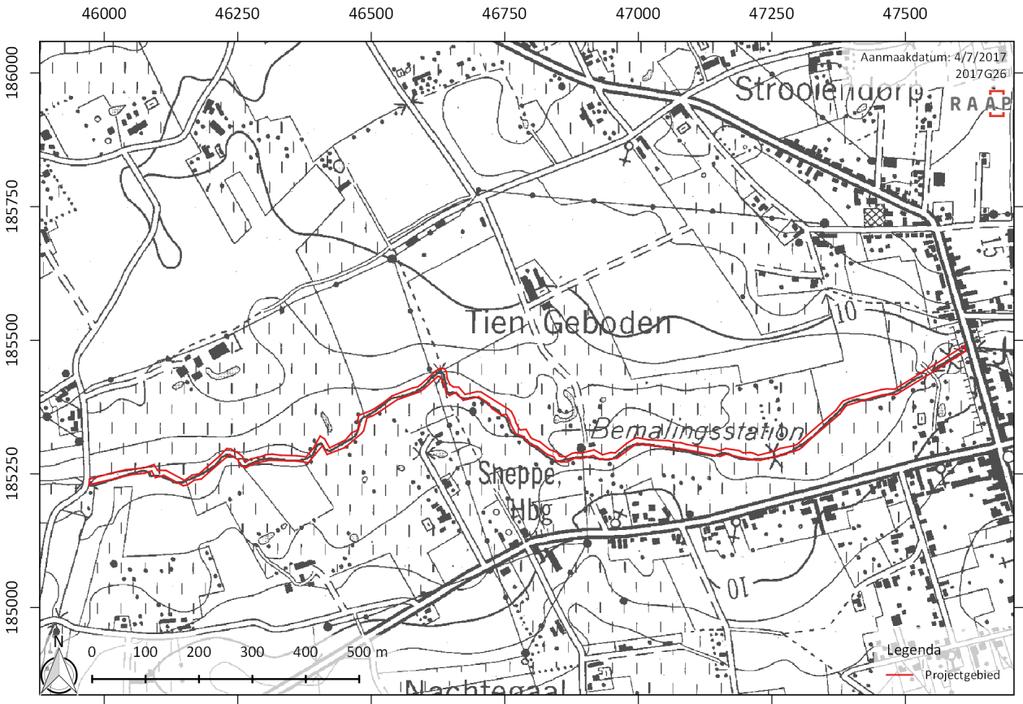 1.2 Assessmentrapport bureauonderzoek 1.2.1 Geografische situering 1.2.1.1 Ligging Het projectgebied situeert zich in West-Vlaanderen, in de gemeente Houthulst.