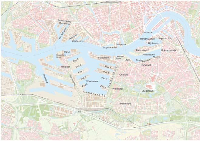 6 7 Nieuwe toekomst voor Stadshavens Haven en stad raken op innovatieve wijze met elkaar verweven in de Stadshavens van Rotterdam.