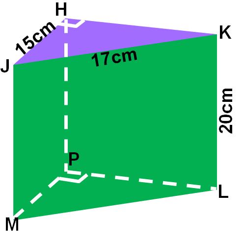 4) Die totale buite-oppervlakte van n reghoekige prisma is 36,48m². Bepaal die hoogte as die basis se afmetings 2,4 m x 2,56m is.