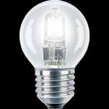 Lampen» Halogeen lampen» Hoogvolt» Ecolassic Kogel Ecolassic Kogel Heldere halogeenlamp in gloeilamp vorm Kleurweergave: Ra 100 Lampvoet: E14 en E27 Universele brandstand 1 op 1 vervanger voor