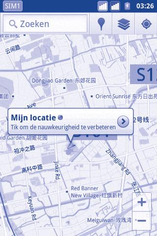 9 Google Maps... 9.1 9.1.1 Mijn locatie ophalen Een gegevensbron selecteren om Mijn locatie vast te stellen Druk op de Menutoets in het startscherm en raak Instellingen\Locatie aan.