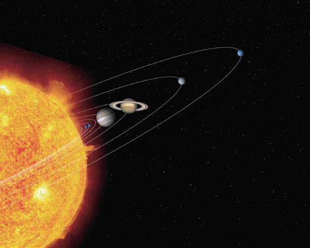 12 Les 7 en 8 1 De planeten rond de zon Vul de namen van de planeten aan.