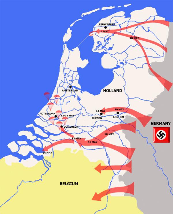 10 mei 1940 Duitse aanval tactiek: > Blitzkrieg >