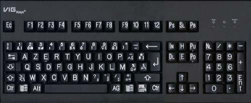 Toetsenborden VIG Keys - Vargian Toetsenbord met grote letters: in dubbele grootte Hoog contrast: zwart