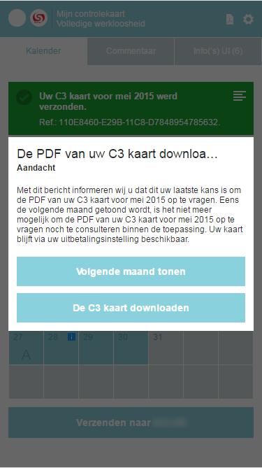 Daarna kan u de PDF-versie van uw elektronische C3-kaart downloaden door te klikken op C3-kaart